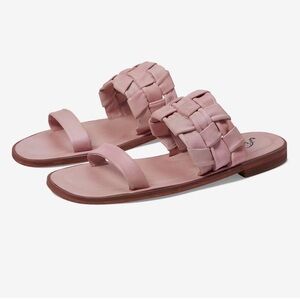 Free people pink leather woven river sandal